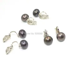 10 пар 9 мм черный Пресноводные культивированный жемчуг серьги