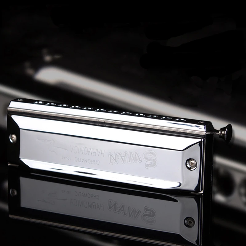 

Swan Harmonica 12 Hole Chromatic Harmonica C Tone 48 Gamut Begginners Children Adult Professional Performance Harmonica