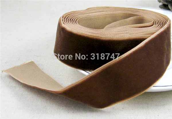 " 25-26 мм ширина бархатная лента для упаковки и украшения(2 ярдов/лот) T0604 - Цвет: Brown