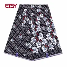 Африканская полиэфирная восковая ткань с принтом листьев Бохо Этническая Анкара ткань для платья новая восковая 6 ярдов африканская ткань FP6101