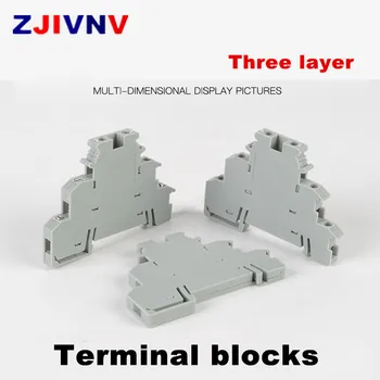 

10 pcs DIKD-1.5 DIN Rail Three Layer Triple Level Sensor Actuator Terminal Blocks 0.2-2.5mm DIKD1.5 Sensor/actuator terminal