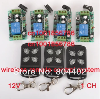 

New 1CH Power Switch RF Wireless Remote Control Switch System 3 transmitter +4 receiver(switch)12V 10A Toggle Momentary Latched