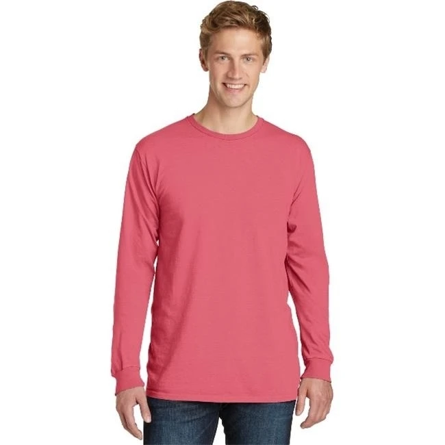 Port & Company PC099LS Mens Pigment-Dyed Long Sleeve Tees Fruit Punch - 2XL