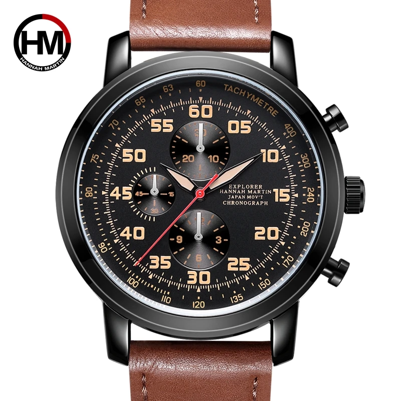  Japan Quartz Movement Mens Watches Top Brand Luxury Tachymeter Men Military Sport Waterproof Relogi