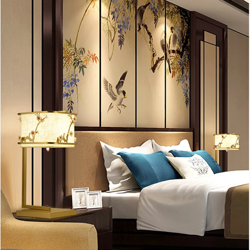Chinese style table lamp modern concise FLOWER living room bedroom bed study old antique plum blossom creative lamp ZA421444