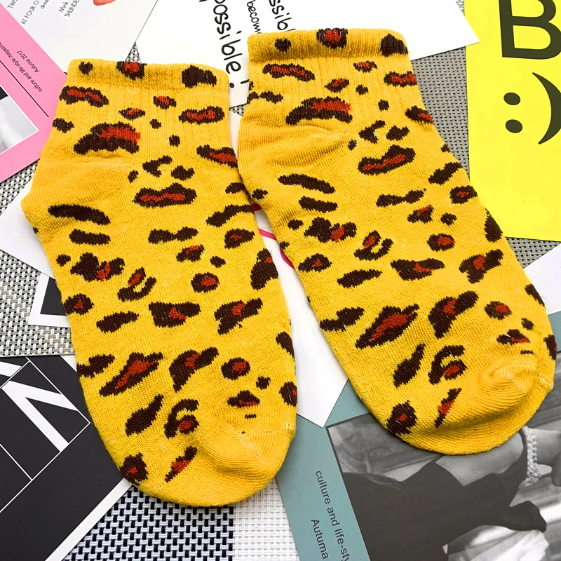 Новые Модные леопардовые женские хлопковые носки Kawaii летние короткие носки тапочки женские повседневные Мягкие забавная лодка носки - Цвет: 138