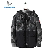 Мужские зимние парки новые толстые теплые камуфляжные Лоскутные Длинные куртки пальто с капюшоном Мужские повседневные пальто Верхняя одежда мужские 4XL