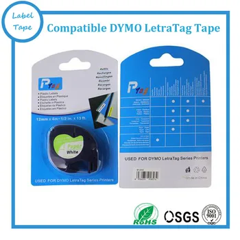 

91200 Dymo Letratag Paper Label Tape Compatible Dymo LT Printer Black on White Printer Ribbon