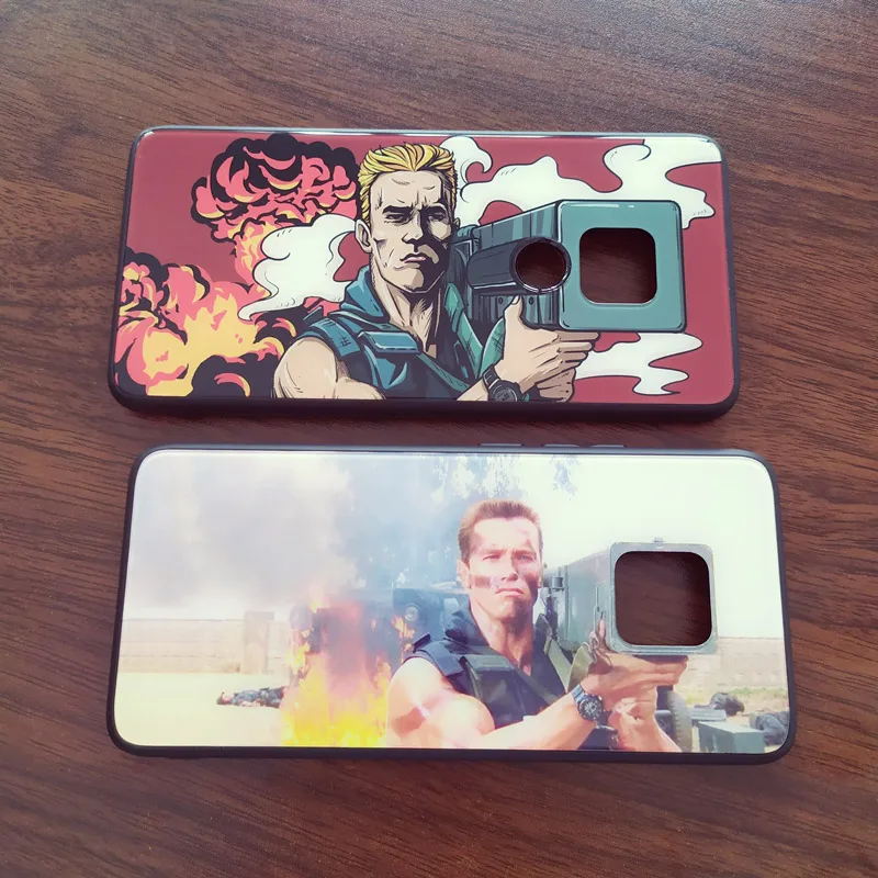 

For Huawei Mate 20 Pro Case Innovative Schwarzenegger Rocket Printed Glass Cover For Huawei Mate 20 TPU Edge PC Back Mate20 Case