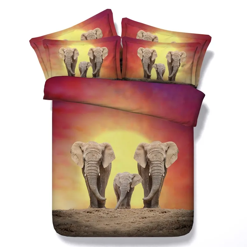 Elephant bedding set for adults duvet cover bed in a bag sheet