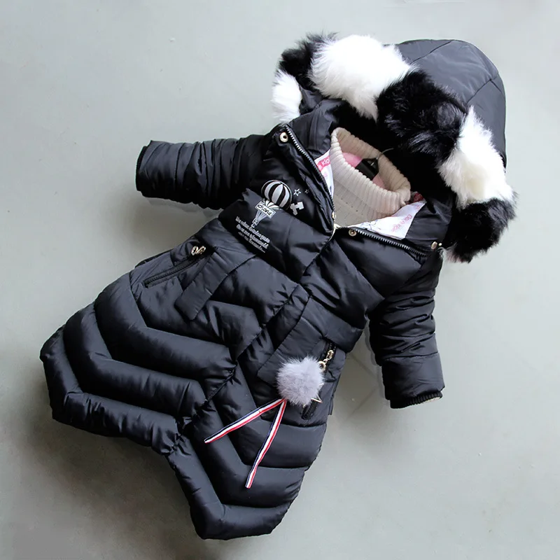 

BibiCola winter girls warm thick clothing children fashion hooded outerwear snow suit casual cotton down parkas for kids coats