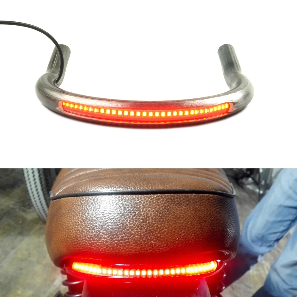 

LOCHOSHI 7/8" Tube Modified Cafe Racer Universal Upswept Seat Frame Hoop Kick Up Loop with LED Brake Turn Tail Light for Honda