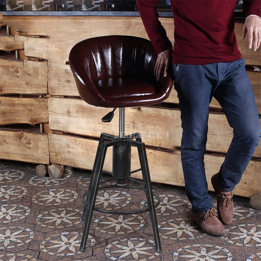 Подъема поворотный счетчик Mordon барный стул 84-98 см регулируемая высота гладить вращающийся высокий барный стул из искусственной кожи