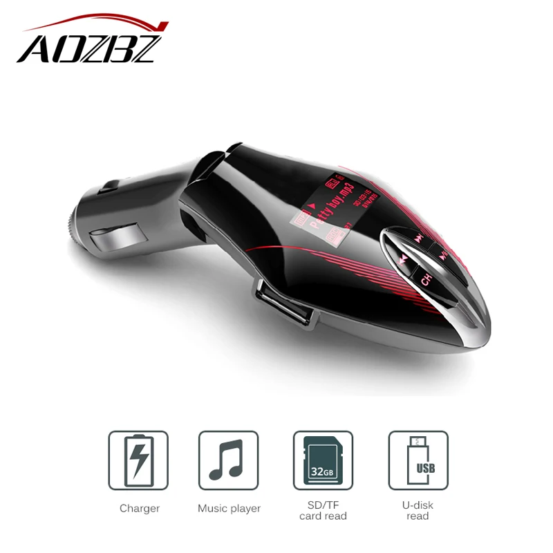 

Aozbz 12V Wireless FM Transmitter Car MP3 Player LCD Screen Car Audio MP3 Music Player FM Modulator with Remote Controller mp3