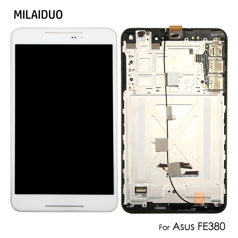 

LCD Display Panel For Asus Fonepad 8 FE380 FE380CG FE380CXG Touch Screen Tablet Assembly Black White with Frame Replacement