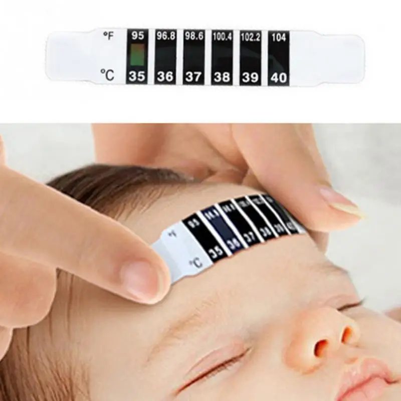 

10pcs Bendable Sticker Professional Baby Forehead Attached Thermometer