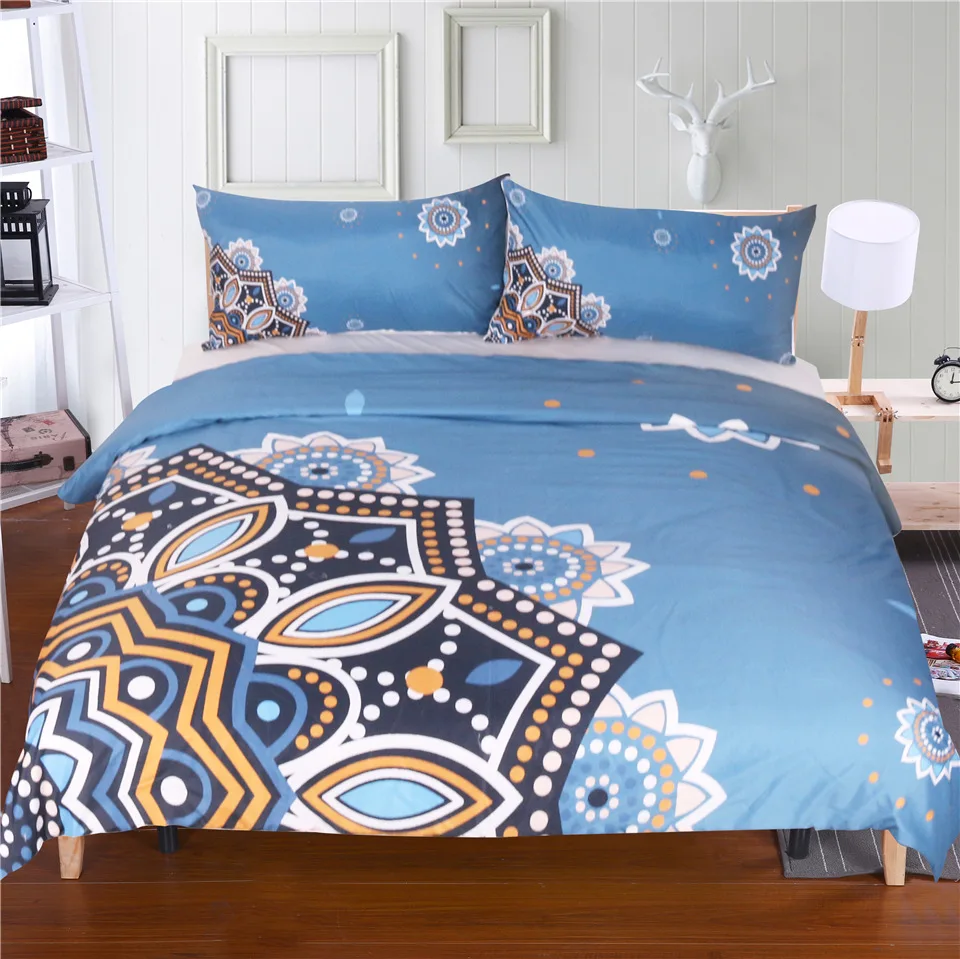 Bedding Set 3d Bronze Flower Gradient Duvet Cover And Pillowcase