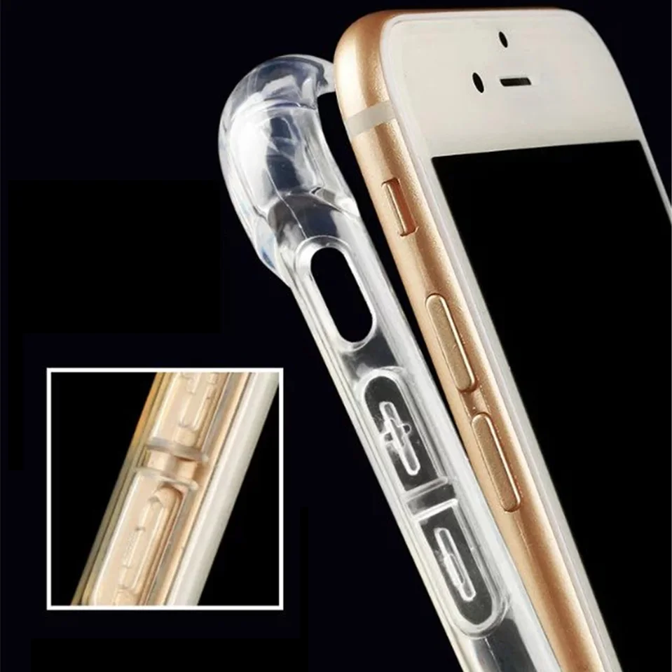 Супер Ударопрочный 3D чехол для iphone 6 6s 7 8 Plus силиконовый мягкий полный защитный Apple