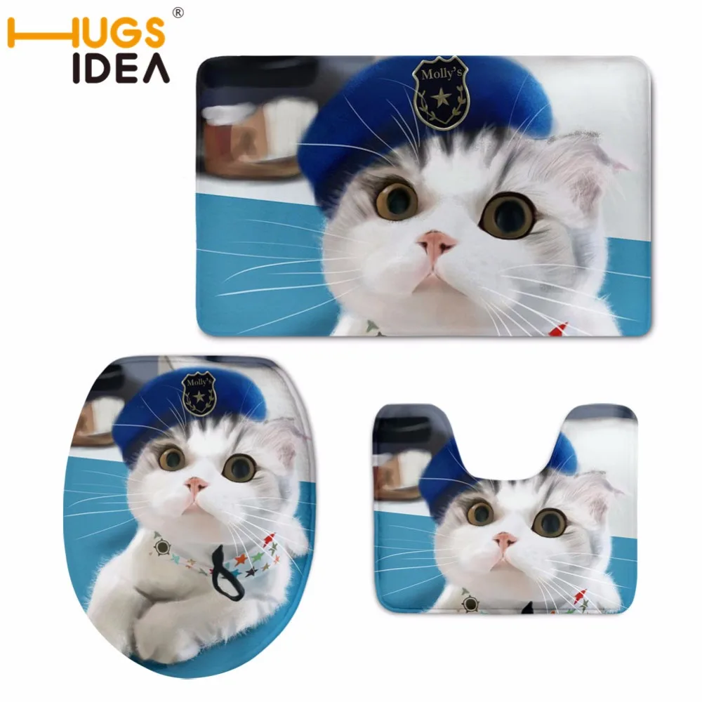 HUGSIDEA Lovely Cute Cat Printed Home Bathroom Toilet Seat Cover 3