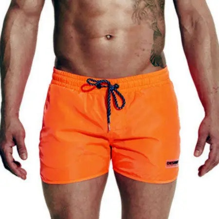 Купальники DESMIIT мужские шорты легкие тонкие быстросохнущие плавки мужские плавки больших размеров купальный костюм серебристый XXL - Цвет: Оранжевый