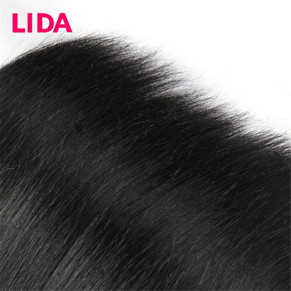 100% Human Hair Extensions Brazilian Straight Hair Bundles Natural Black Remy Human weaving 3 Bundles Deal 100g/PC LIDA