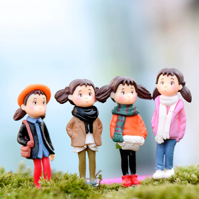 

4pcs/Set Resin Fairy Figurines Miniature For Home Bonsai Decoration Micro Landscape Decor 0.8*3.8cm