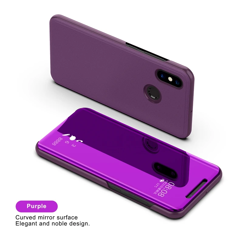 Зеркальный умный чехол книжка из кожи для XiaoMi Mi8 SE Lite MiA1 MiA2 Pocophone F1 Poco Mi 8 A1 A2 кожаный