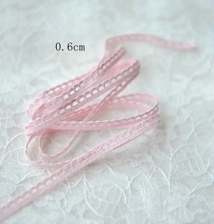 

10 Meters Home DIY Sewing Wedding Crafts Lace Clothing Decorative Lace Ribbon Cotton Crochet Scallop Pink Lace Embroidered Trim