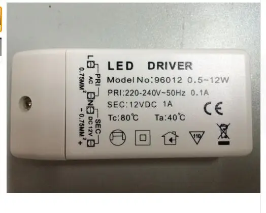 

led transformer Driver adapter 12vdc output 6w 12w 18w 30w 50w plastic cover 220v to 12v for led strip mr11 mr16 12v DC