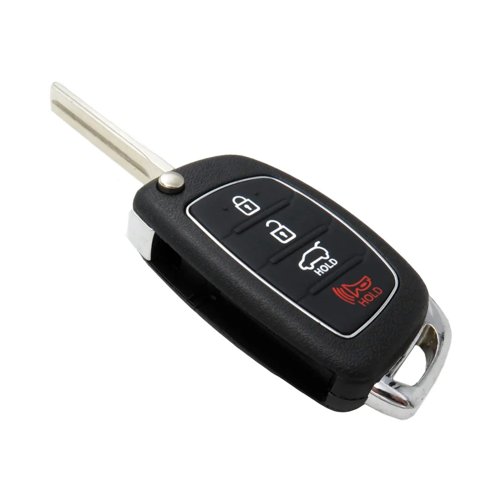 

JEAZEA 4 Buttons Car Key Shell Remote Flip Folding Key Fob Case Replacement For Hyundai HB20 Santa FE IX35 IX45 Accent I40