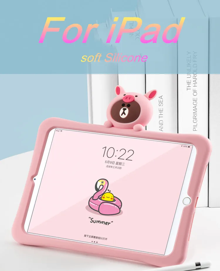 Mini5 розовый медведь мягкий силикон чехол для iPad воздуха Air2 Pro 9 7 11 10 5 мини на