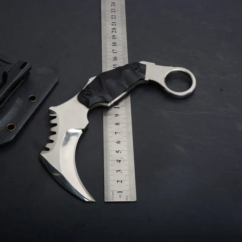 

Hysenss One Doomsday Karambit Claw Fixed Blade Knife AUS-8 Blade G10 Handle Outdoor Tactical Camping Hunting Survival Rescue EDC