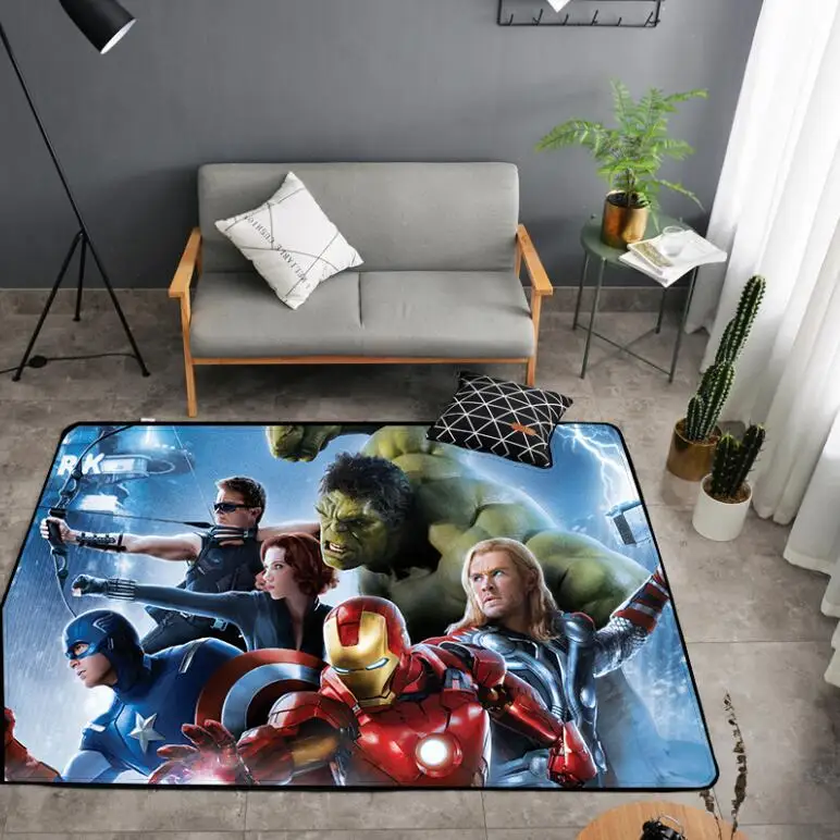 

American Carpet Batman Superman Printed Soft Carpets Anti-slip Rugs Superhero Computer Chair Mat Floor Mat for Home Kids Room
