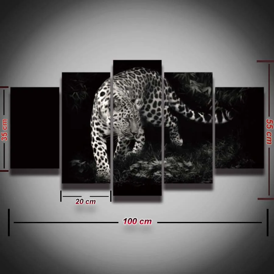 Buy Framed Printed Modular picture wild leopard animal