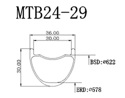 OEM карбоновый велосипед обод 29 дюймов MTB колеса XC 29er 36X30 мм горный велосипед hookless clincher бескамерный дизайн для легкой установки шин