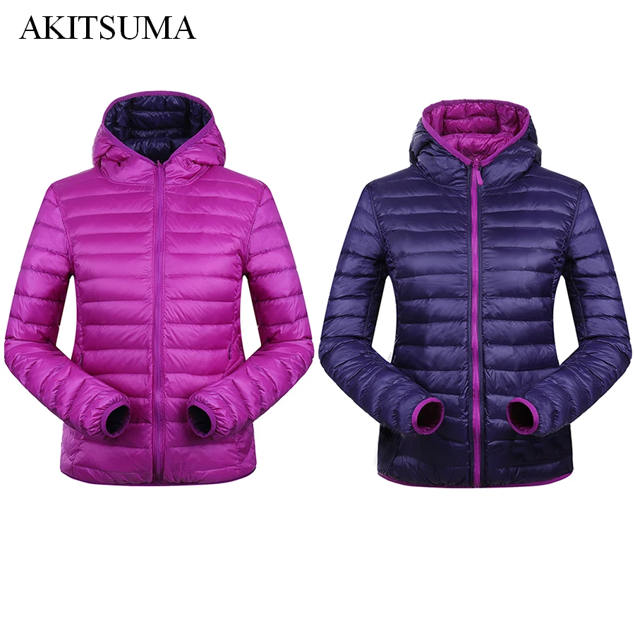 90% Winter Duck Down Jacket Women Hooded Ultra Light Down