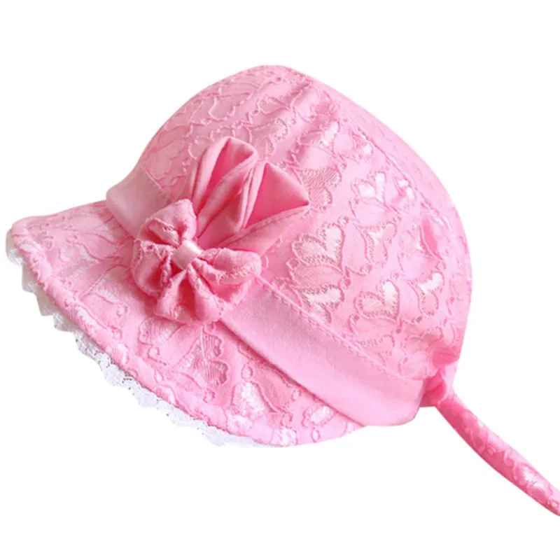 

Baby Hat Toddler Girls Summer Hat Solid Bowknot baby accessories Infant Heart Print Lace Peach Caps Sunhat casquette enfant