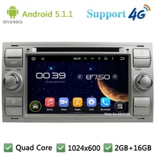 Quad Core 1024*600 Android 5.1.1 Car DVD Player Radio Stereo DAB+ 3G/4G WIFI GPS Map For Ford Galaxy Fusion C-MAX S-MAX Focus II