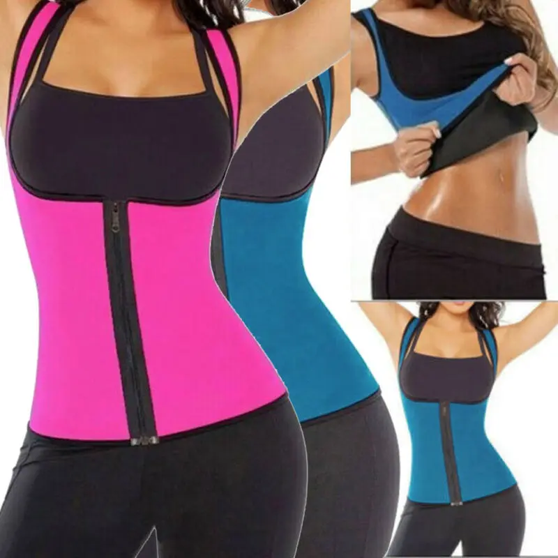 

Women Sweat Enhancing Waist Training Corset Waist Trainer Vest Zipper Hook Body Shaper Waist Cincher Tummy Control Shapewear