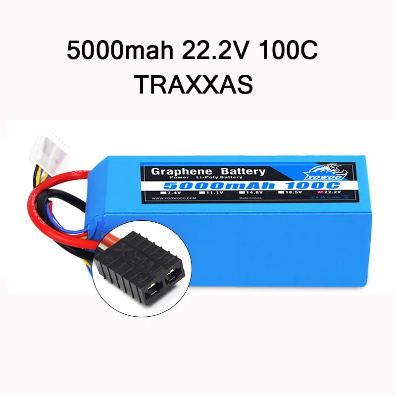 RC графеновая батарея Lipo 2S 7,4 V 3S 11,1 V 4S 14,8 5S 18,5 V 6S 22,2 V 5000mAh 100C XT60 XT90 для радиоуправляемого автомобиля вертолета - Цвет: 6S 5000mah 100C TRX