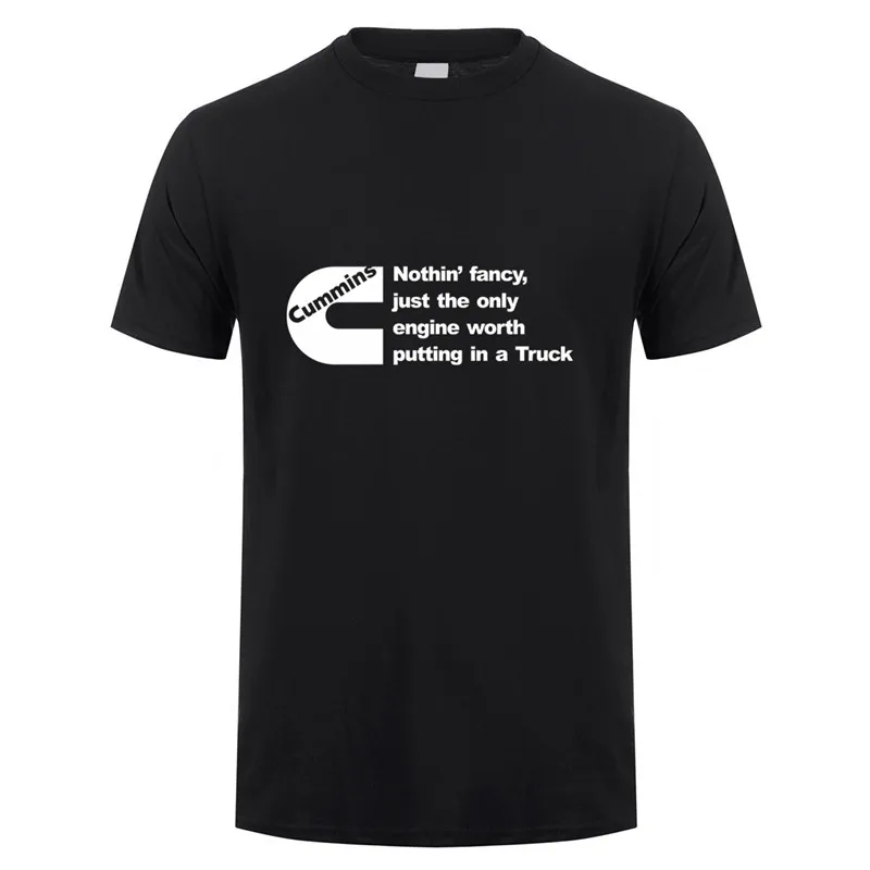 Новая крутая футболка Cummins, топы, Новая Модная хлопковая футболка с короткими рукавами и круглым вырезом, DS-048 - Цвет: Black