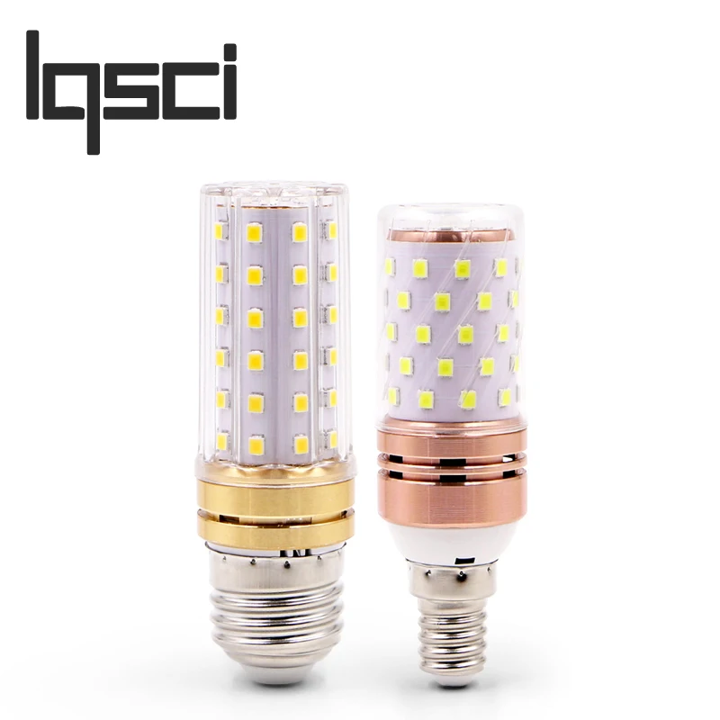 

Lqsci E27 LED Lamp E14 LED Bulb True power 9W 12W SMD2835 220V Corn Bulb Chandelier Candle LED Light For Home Decoration