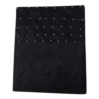 

Nigerian Gele Sego Headtie Wholesale And Retail New Design African Headtie High Quality Black Head Tie Fabric With Lots Of Bead