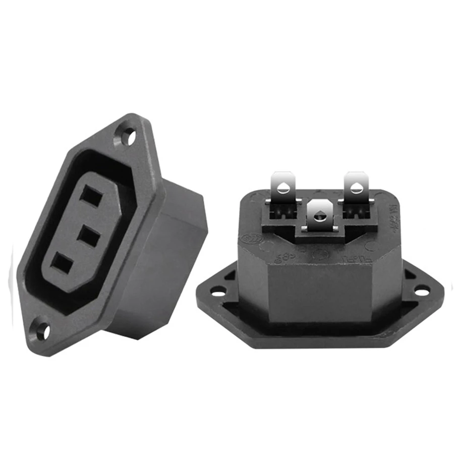 

10 pcs Chassis Female 10A/250V 3PIN AC IEC C13 C14 Inline Socket Plug Adapter Mains Power Connector Power Supply Output Outlet