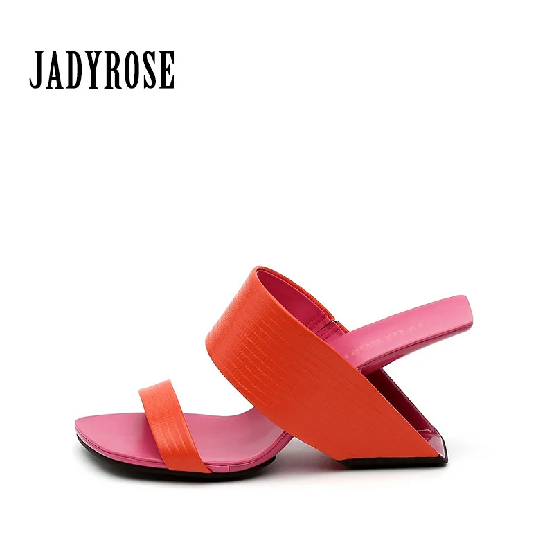 Женские босоножки на танкетке Jady Rose кожаные туфли лодочки необычном высоком