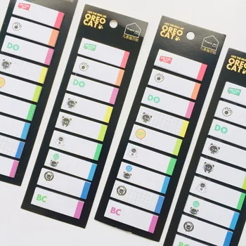 

180 Sheets Cute Oreo Cat Adhesive Memo Pads Sticky Notes Stick Label School Stationery
