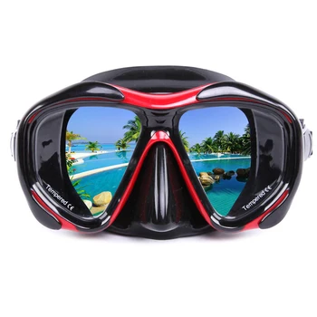 

Hot Adult Swimming Goggles Tempered Glass Wide View Anti-fog Snorkel Mask DO2