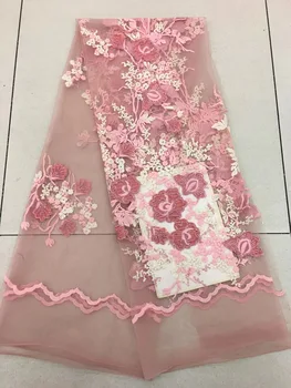 

Free Shipping new arrival african lace fabrics high quality yellow France cord mesh lace guipure lace fabric for women dress