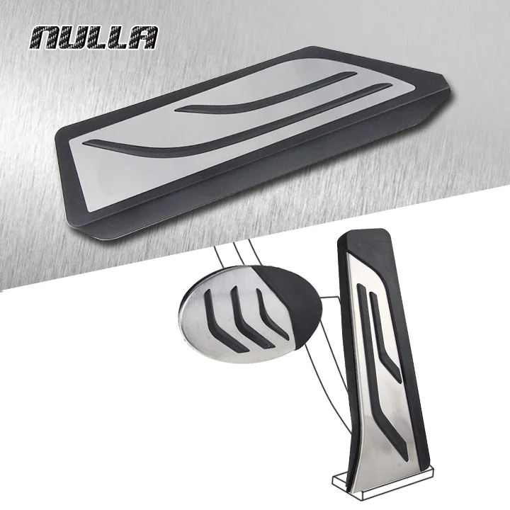 

NULLA No Drill Stainless Steel Foot Rest Pedals Gas Fuel Brake Footrest Pedal Pads Automatic For BMW X1 F48 2016 Car Styling LHD