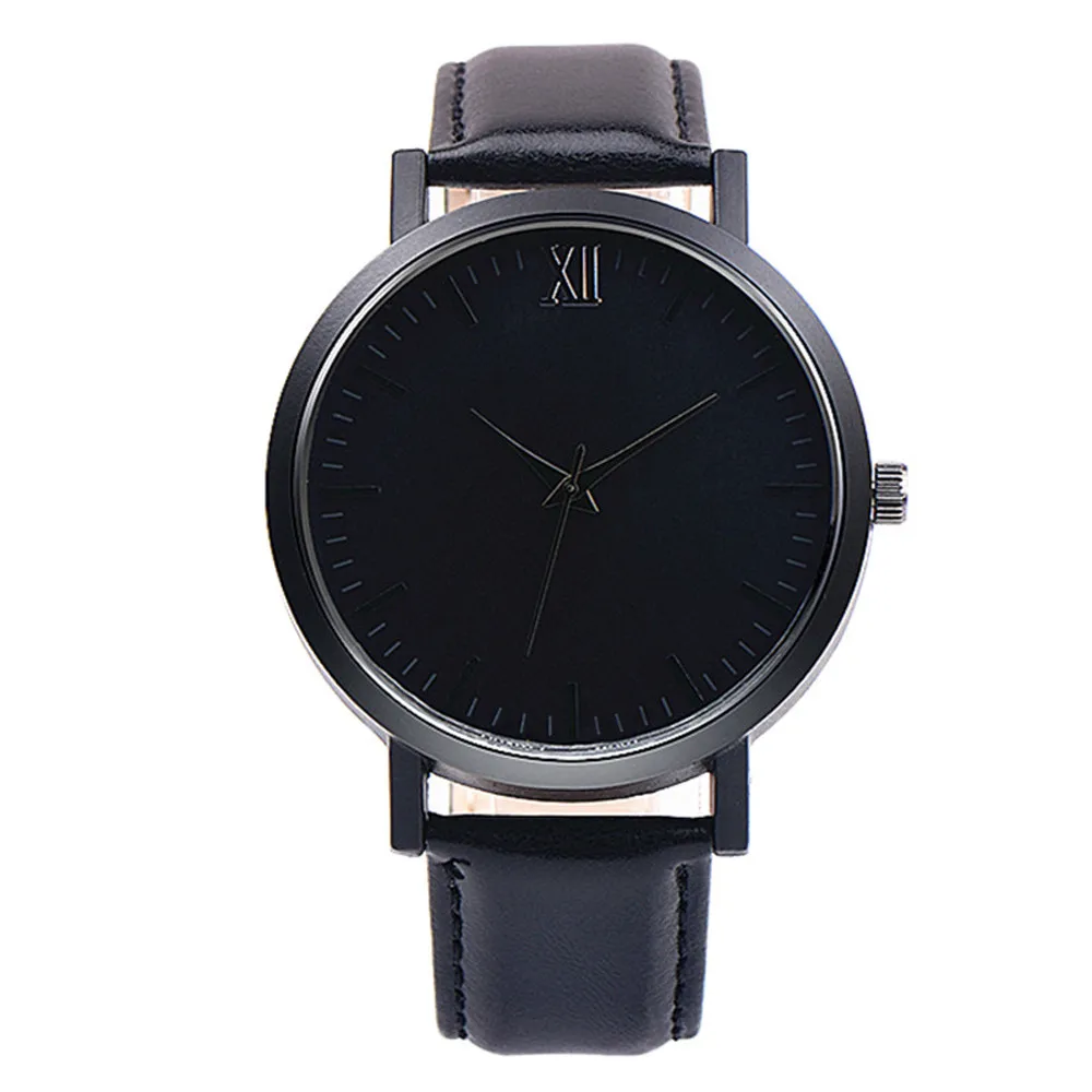 Мужские часы, пара модных кожаных браслетов, аналоговые кварцевые круглые наручные деловые мужские часы, часы для мужчин